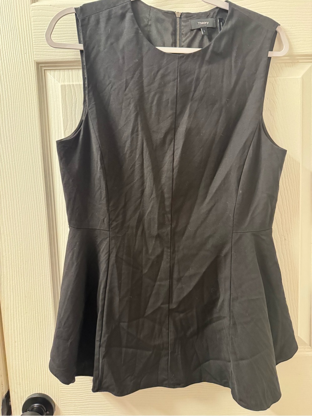 Theory Black Sleeveless Peplum Tunic